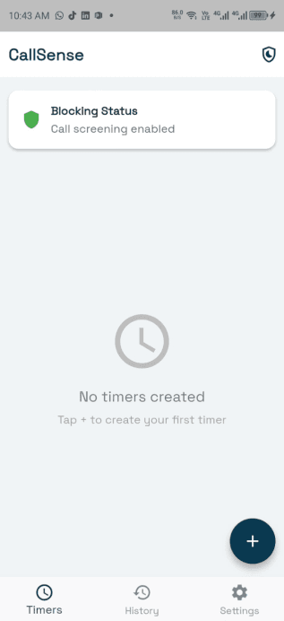 Call Intelligence App screen 1
